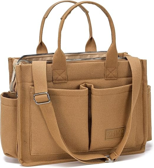 brown color canvas tote bag